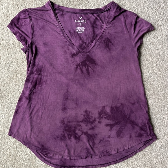 purple tie dye american eagle t-shirt - Picture 1 of 3